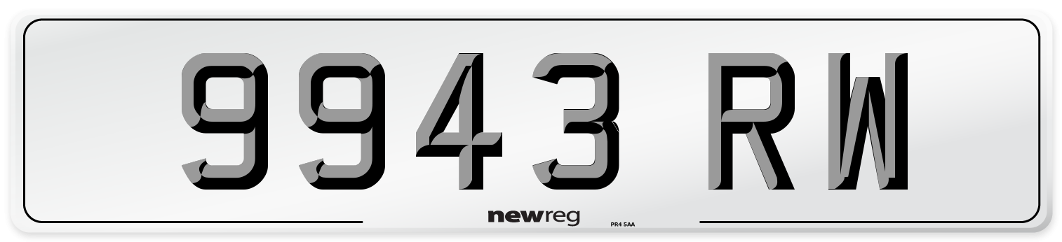 9943 RW Number Plate from New Reg